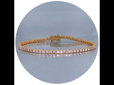 Bratara Tennis Aur Roz 14k Diamante Roz Naturale - Stralucire Premium si Feminitate