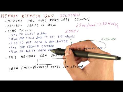 Memory Refresh Quiz Solution - Georgia Tech - HPCA: Part 4