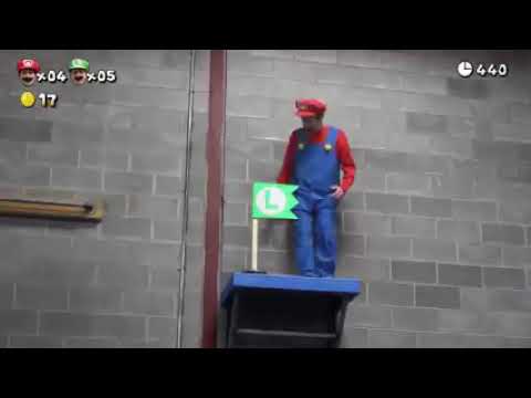 Mario VS Luigi racing Super Mario Bro U Deluxe level   In real life
