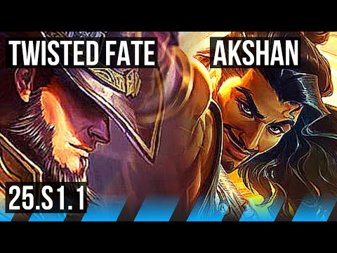 TWISTED FATE vs AKSHAN (MID) | 800+ games | KR Master | 25.S1.1