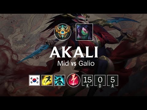 Akali Mid vs Galio - KR Challenger Patch 8.19