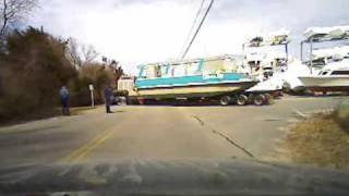 preview picture of video 'pilotcar.tv - Pontoon Boat Delivery East Dennis, MA'