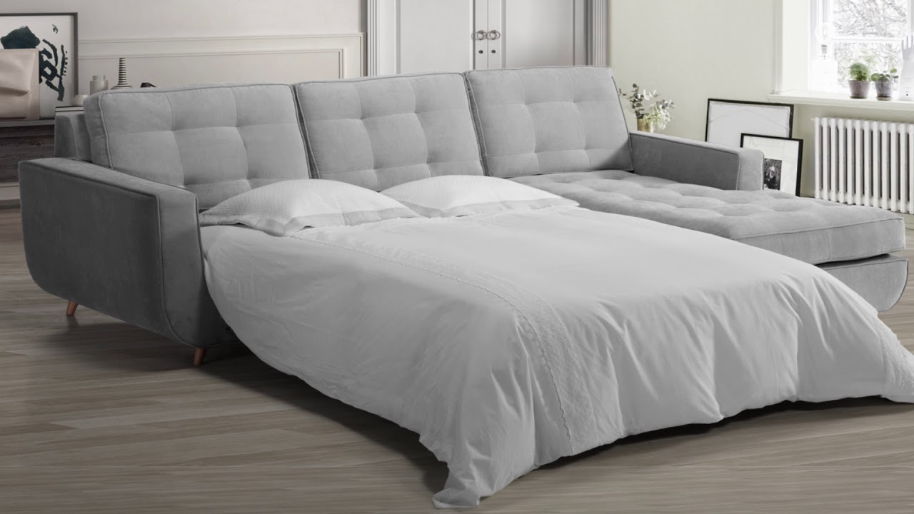 Sofá cama con chaise longue retro
