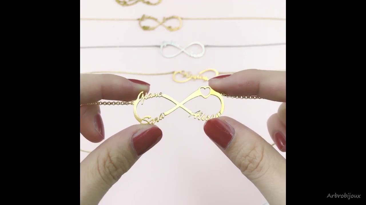 Collier prénom en Argent symbole infini - Infinity - Arbrobijoux
