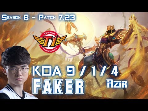 SKT T1 Faker AZIR vs RYZE Mid - Patch 7.23 KR Ranked