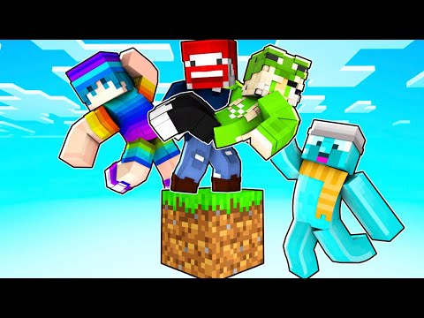 4 YOUTUBER auf EINEM ONE BLOCK