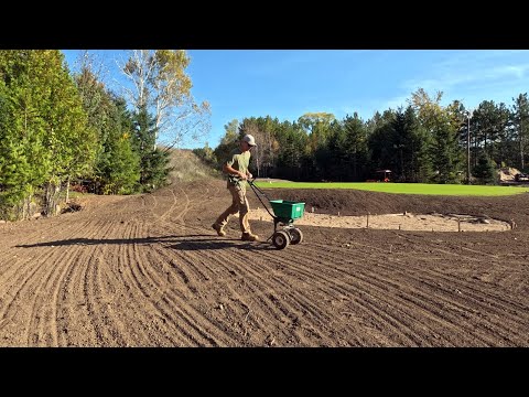 Seeding a Huge New Lawn with Kentucky Bluegrass at The Backyard Golf Course