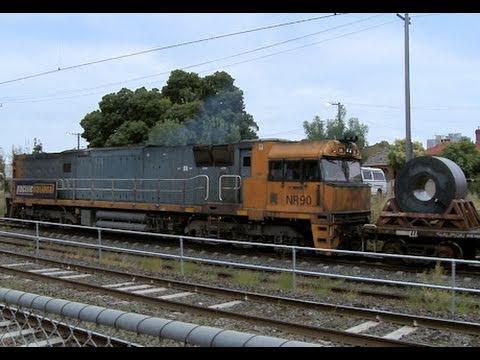 NR90 with a small load of coil steel wagons. Pacific National Trains Australia