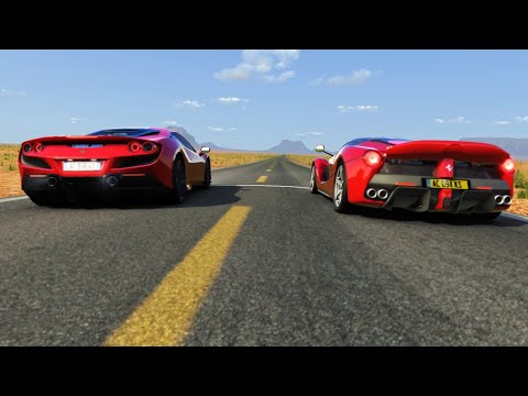 Ferrari F8 Tributo vs Ferrari Sports Drag Race: LaFerrari, Enzo, F12 TDF, 812 Superfast, 488 GTB
