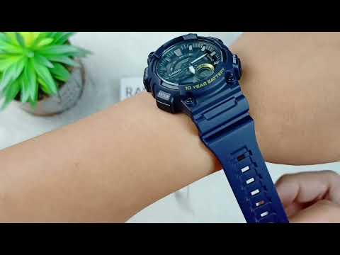 Casio General Black Dial Blue Resin
