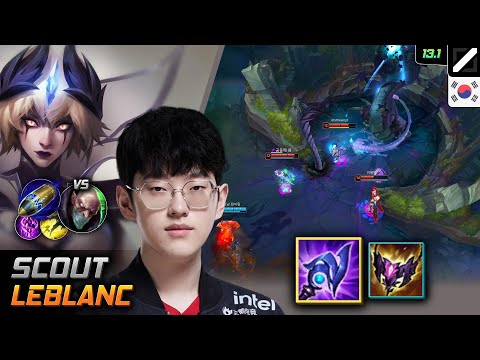 Scout Mid LeBlanc Build Luden's Tempest First Strike - LOL KR 13.1