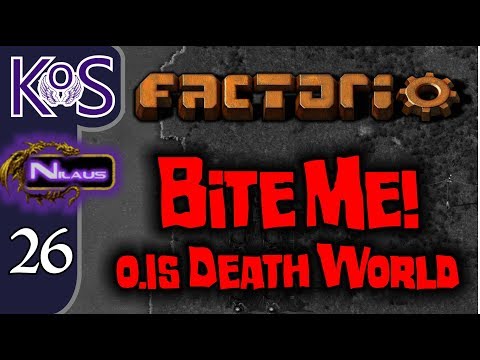 Factorio 0.15 Bite Me! Ep 26: Oil & The Beginnings of Robots - Death World COOP MP, Let's Play