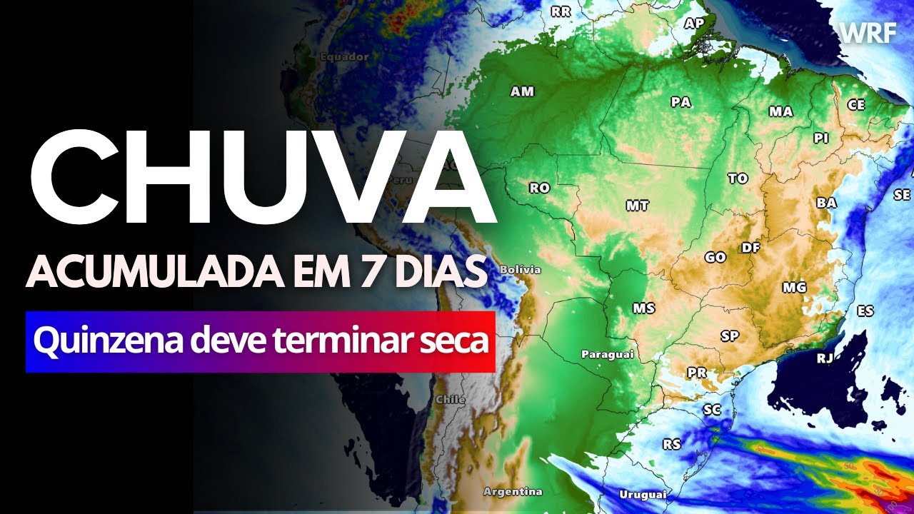 08/09/24 PREVISÃO DA CHUVA BRASIL: SEMANA SECA NA PORÇÃO CENTRAL E COM AVANÇO DE FRENTE FRIA NO SUL