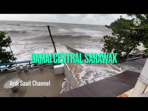 Ombak besar di Damai Central Sarawak #2021 #damai #damaicentral #pantaidamai