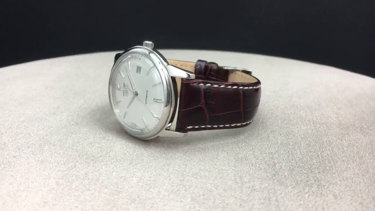 MONTRE AUTOMATIQUE CLASSIQUE HOMME VINTAGE BRACELET CUIR MARRON DAVIS 1900