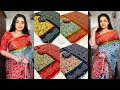 Pandian Stores Sujitha Sarees Pure Moss Kalamkari With Bandhani Mirror Work Saree Kalamkarisarees