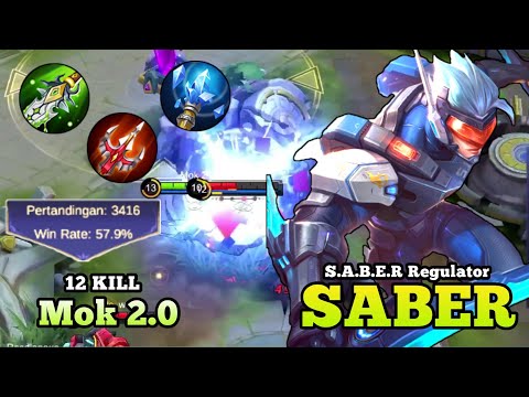 SABER ONE COMBO DEATH !! Top 1 Global Saber [by Mok 2.0] Gameplay&Build - Mobile legends