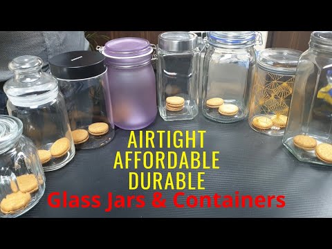 Glass food storage jars containers for kitchen