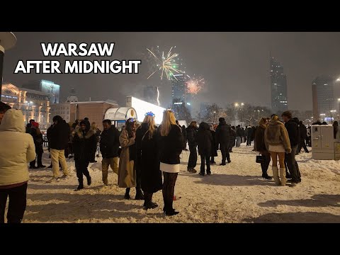 First 2026 Warsaw Walk - Fireworks at the Palace of Culture to Upper One Skyscraper - Poland