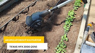 Akumulátorový kultivátor TEXAS HFX 2000 (20V) s baterií a nabíječkou
