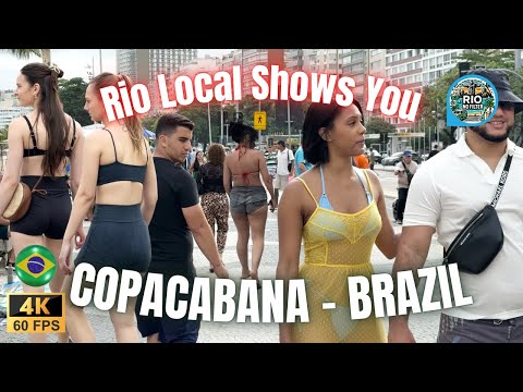 Rio's BEAUTIFUL Copacabana Beach - Walking Tour 4K 60 FPS