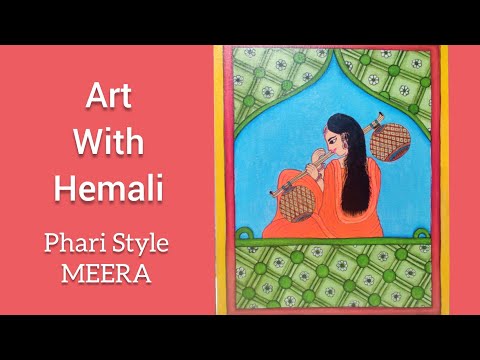 Indian Folk Art #pahariart #basholiart #meera #canvaspainting #acrylicpainting #artwithhemali