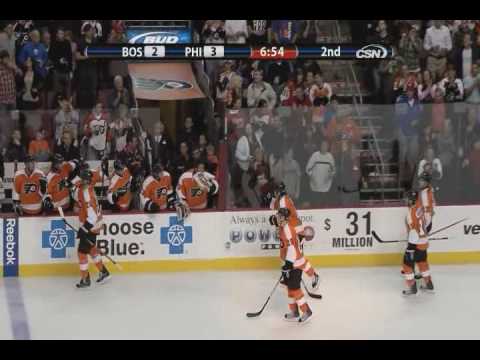 Aaron Asham scores vs Bruins - 10-22-09