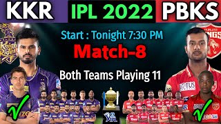IPL 2022 Match-8 | Punjab vs Kolkata Match Predicted Playing 11 | PBKS vs KKR Match 2022