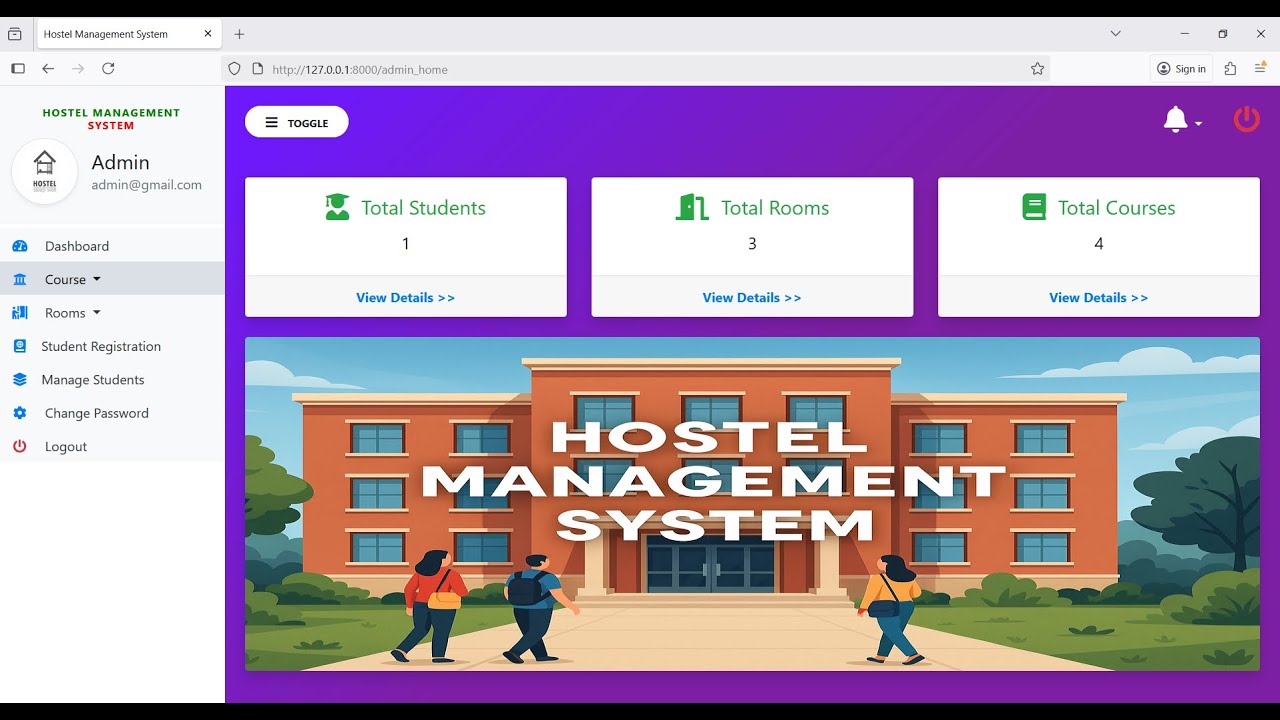 Hostel Management System Project using Python Django