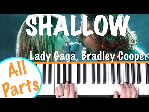 SHALLOW - A Star Is Born (Lady Gaga) Piano Tutorial [chords]