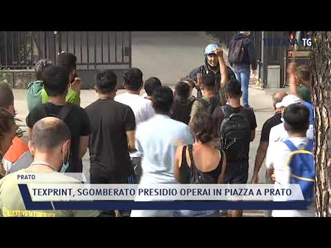2021-09-03 PRATO - TEXPRINT, SGOMBERATO PRESIDIO OPERAI IN PIAZZA A PRATO