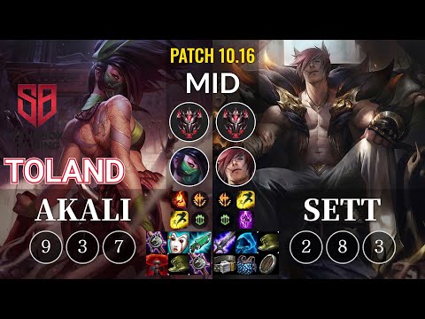 SB TolanD Akali vs Sett Mid - KR Patch 10.16