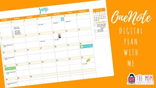 How to Set Up A Calendar Planner In OneNote - June Digital Plan With Me - Mom Behind the Computer