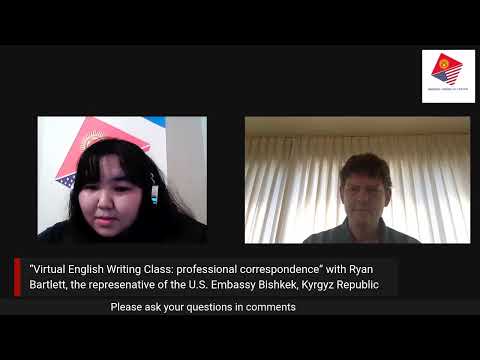 “Virtual English Writing Class: professional correspondence” with Ryan Bartlett