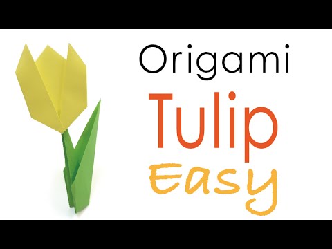 Easy☺︎ Origami Paper Tulip Flower - Origami Kawaii〔#042〕