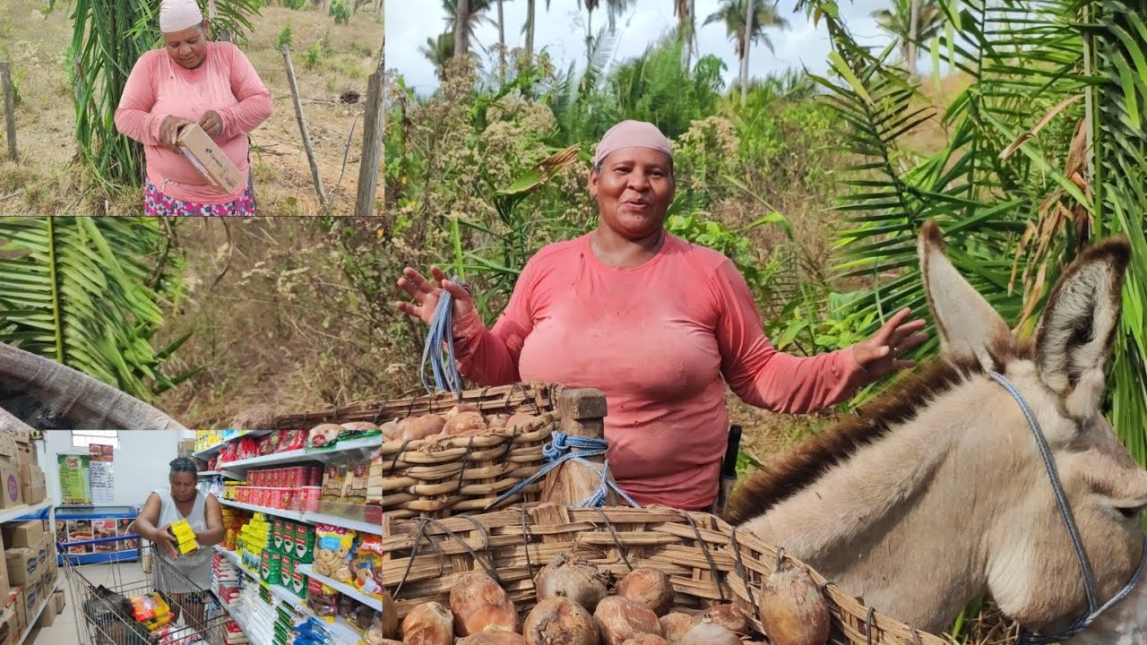 Rosária teve duas grandes surpresas na caçada do côco babaçu, ela ficou muito feliz com a surpresa.
