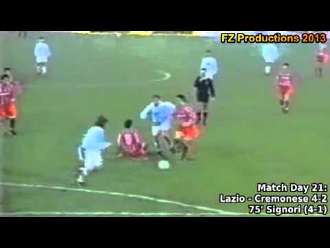 Serie A 1993-1994, day 21 Lazio - Cremonese 4-2 (Signori 2nd goal)