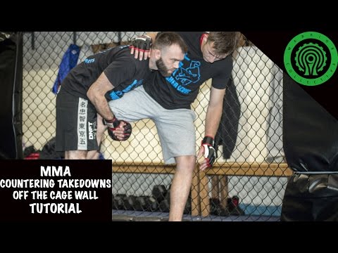 MMA Countering Takedown Defence against the Cage Wall Tutorial