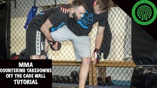 MMA Countering Takedown Defence against the Cage Wall Tutorial