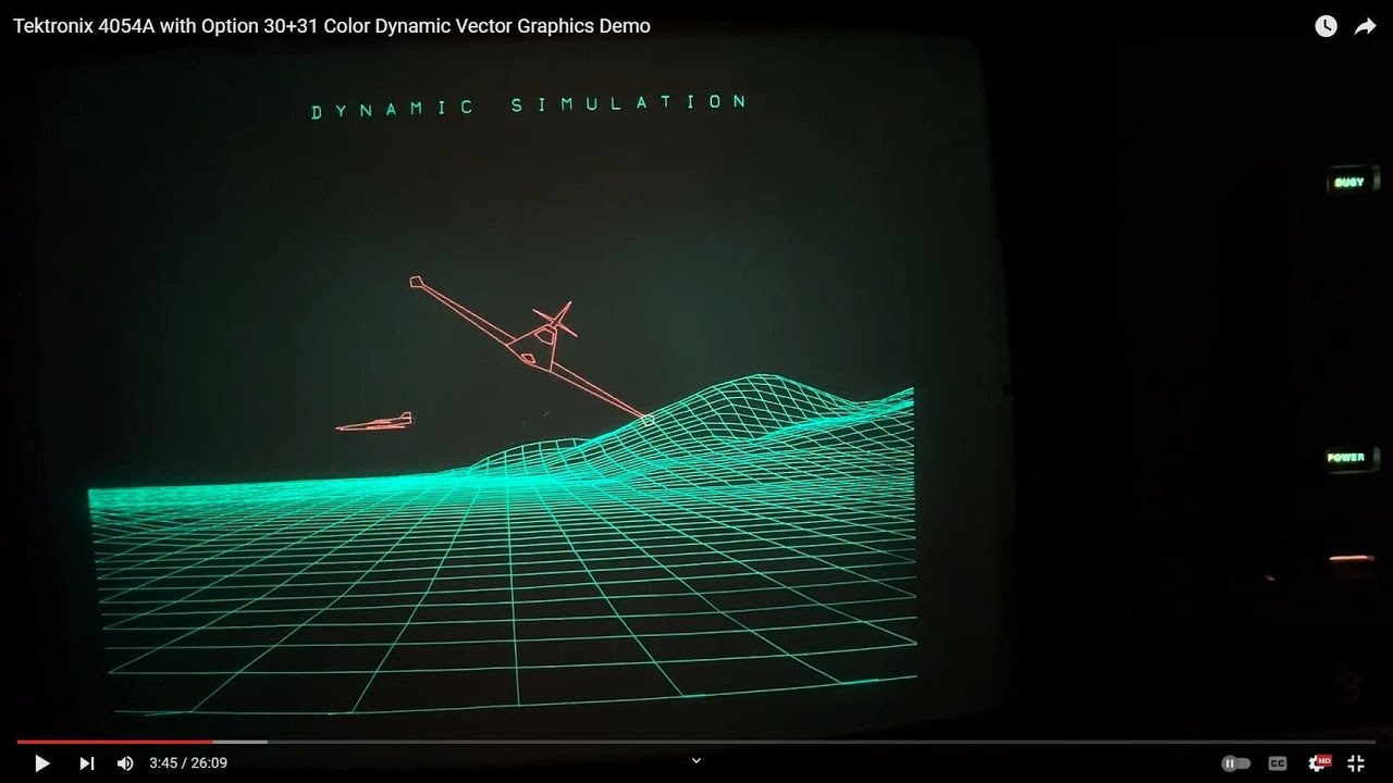 Tektronix 4054A with Option 30+31 Color Dynamic Vector Graphics Demo