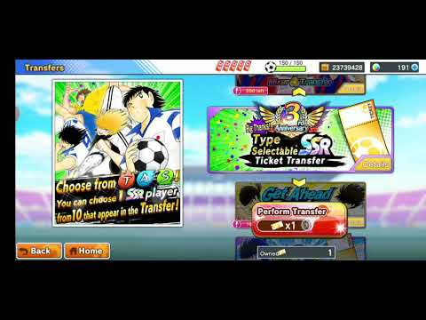 3rd Anniversary Captain Tsubasa Dream Team Type Selectable SSR Ticket Transfer Toughness