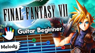 Final Fantasy VII Main Theme Guitar Lessons for Beginners Nobuo Uematsu | Tutorial + Backing Track