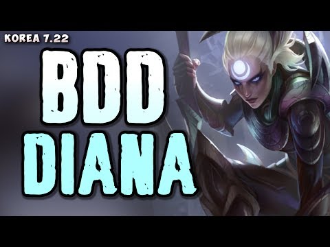 LZ Bdd plays Diana mid v Cassiopeia matchup - Korean SoloQ patch 7.22