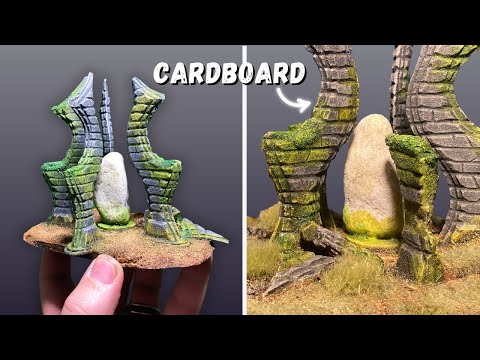 Ep.70 Fantasy Ruined Temple | Learn Cardboard Diorama Techniques