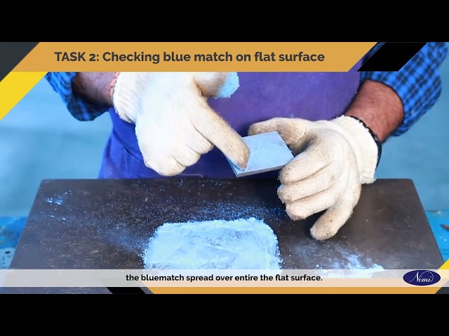 Check for blue match of bearing surfaces - both flat and curved