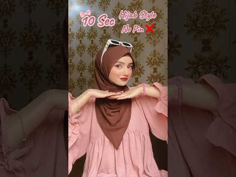 10 Sec No Pin Hijab Style For Girls By Areeba_tahir_ #tutorial #hijab #viral #trending #fashion #fyp