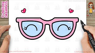 How to Draw Cute Eyeglasses Easy for Kids