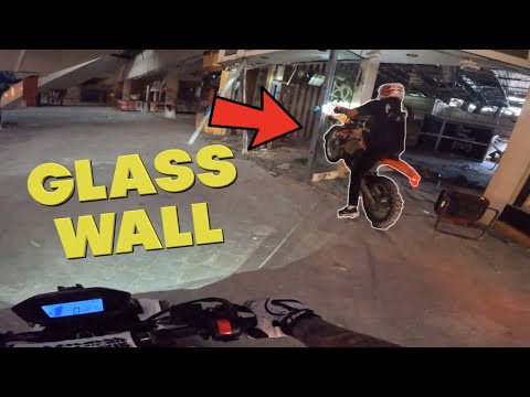 He tried riding through glass - Abandoned Mall