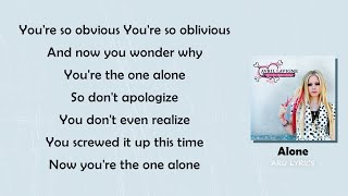 Avril Lavigne - Alone (Lyric Video)