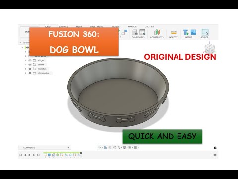 Fusion 360:  How to make a Dog Bowl with CAD